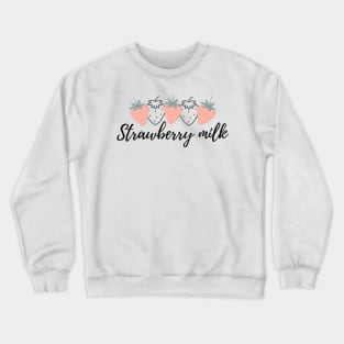 Strawberry Milk Minimalist Neutral Cute Design Crewneck Sweatshirt